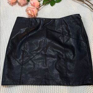 Black Faux Leather Mini Skirt